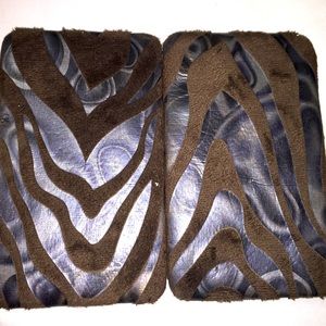 Dark Zebra Type Print Wallet Clutch